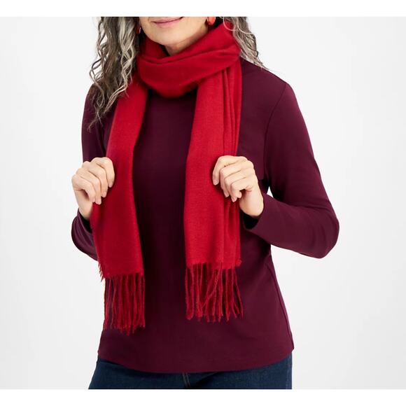 Style & Co Winter Chevron Print Super Soft Fringe Scarf NWT - Picture 8 of 10